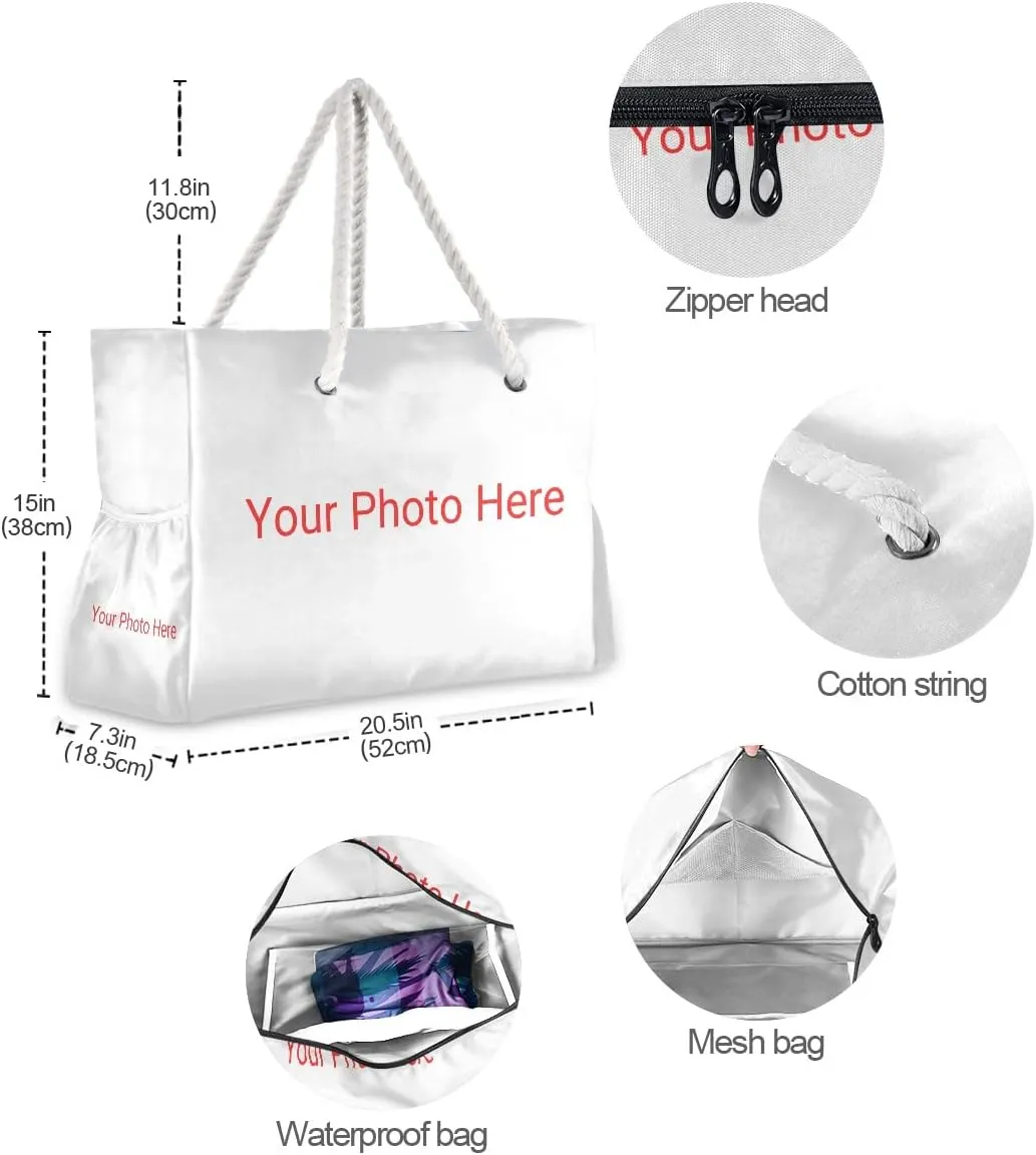 senya Large Beach Shoulder Bags Canvas Tote Water Resistant for Gym Travel Daily