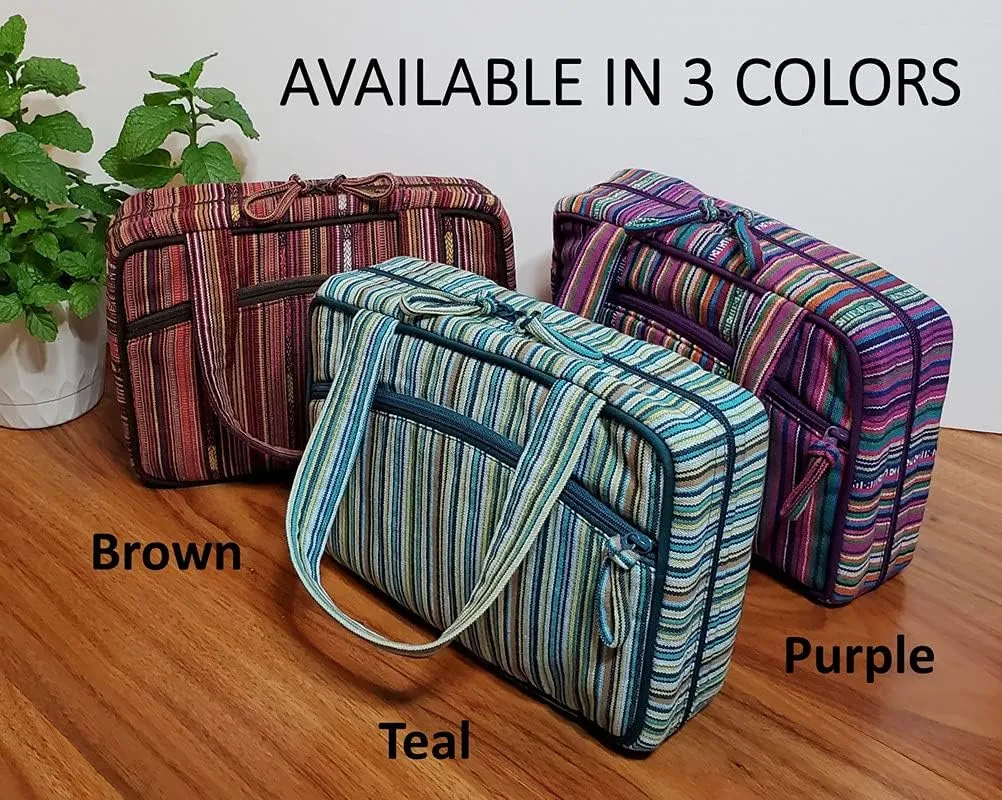 Shenaini Medium Bible Cover for Men and Women – Ladies Medium Bible Carrying Case - Fits Bibles up to 8.75”x5.75”x2" - Padded Bible Cases - Chic Bible Covers with Pockets, Handles & Zipper (Brown)