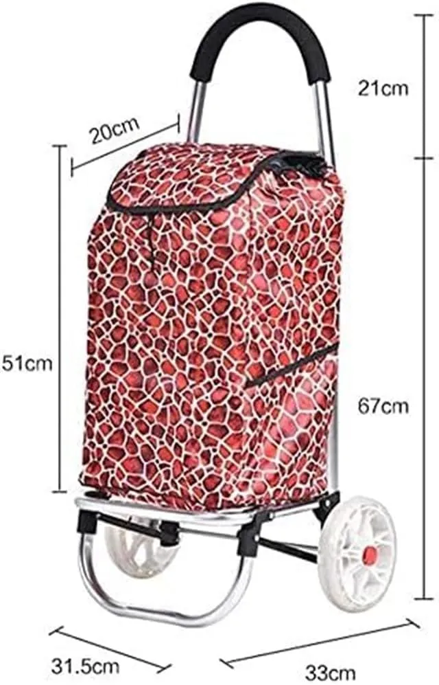 Shopping Trolley Shopping Cart Lightweight Foldable Shopping Cart Trolley Bag Wheeled Heavy Duty Collapsible Grocery Cart Condo Apartment (Color : B)