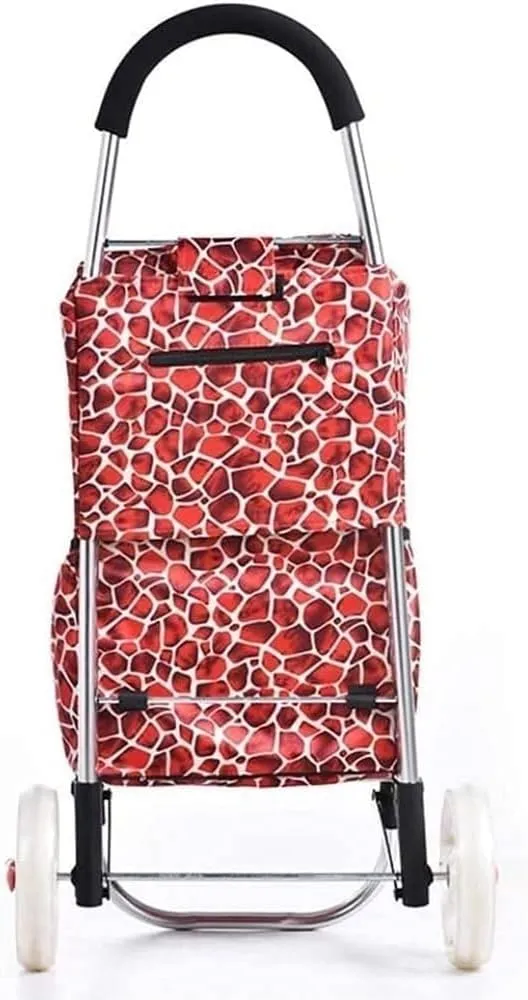 Shopping Trolley Shopping Cart Lightweight Foldable Shopping Cart Trolley Bag Wheeled Heavy Duty Collapsible Grocery Cart Condo Apartment (Color : B)