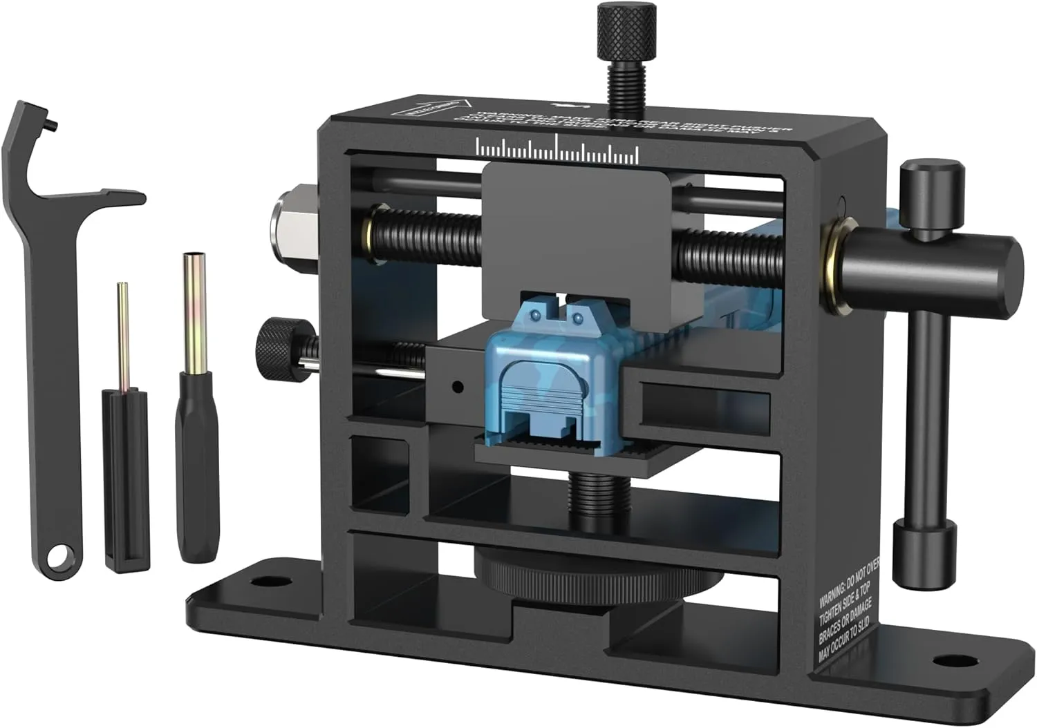 Sight Pusher Tool with Tool Kit, Universal Sight Pusher Heavy Duty for Handguns Front Rear Sight Removal Adjustment, Sight Pusher Tool with Adjustable Base, Compatible with Square Slides