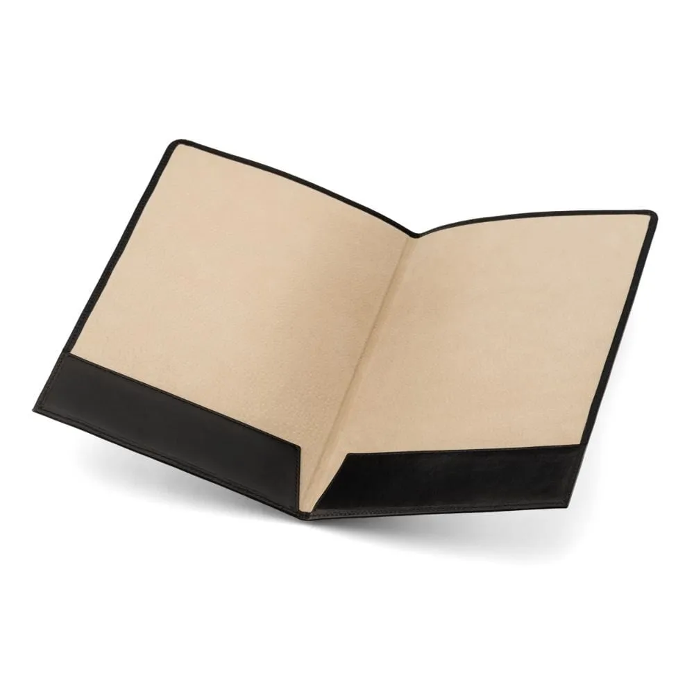 Simple Leather Document Folder - Black