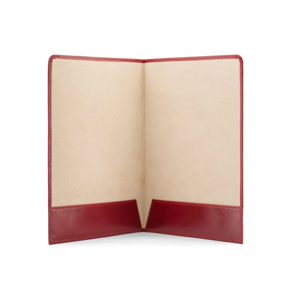 Simple Leather Document Folder - Red