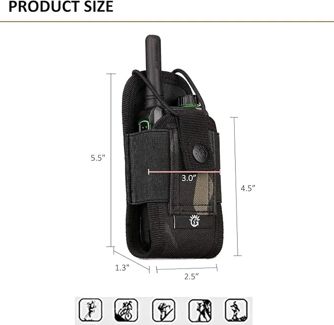 SINAIRSOFT Nylon Radio Holster, Universal Radio Case Lightweight Military Interphone Storage Bag Pouch for Molle System Walkie Talkies Holster Accessories
