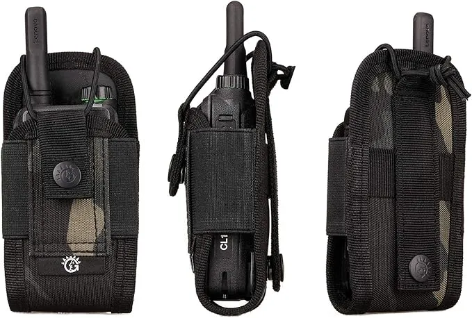 SINAIRSOFT Nylon Radio Holster, Universal Radio Case Lightweight Military Interphone Storage Bag Pouch for Molle System Walkie Talkies Holster Accessories
