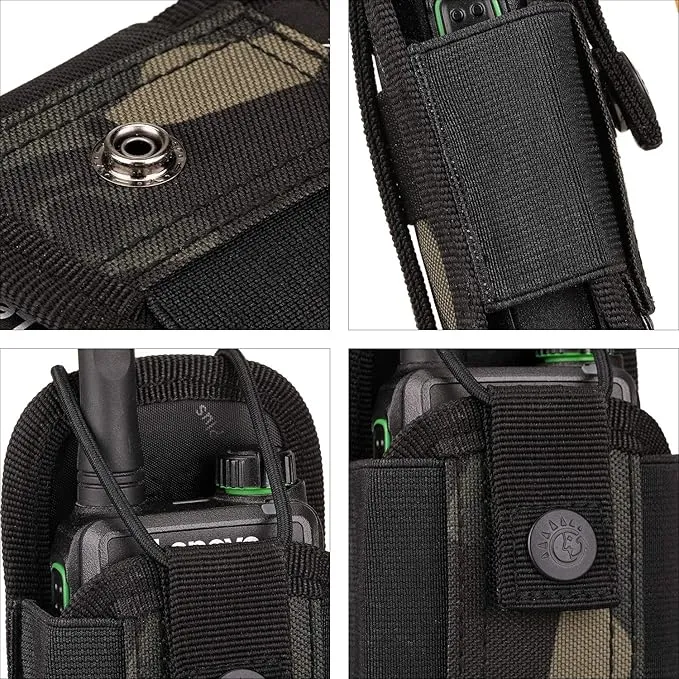SINAIRSOFT Nylon Radio Holster, Universal Radio Case Lightweight Military Interphone Storage Bag Pouch for Molle System Walkie Talkies Holster Accessories