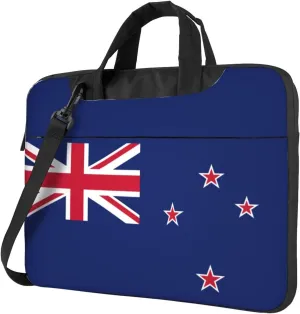 Slim Laptop Shoulder Bag Briefcase Notebook Handbag Computer Carrying Case New Zealand Flag Print 15.6in