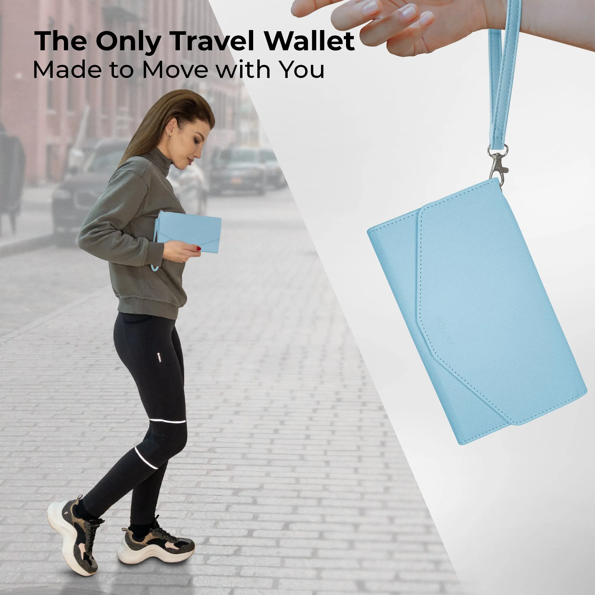 Slim Travel Wallet - Baby Blue