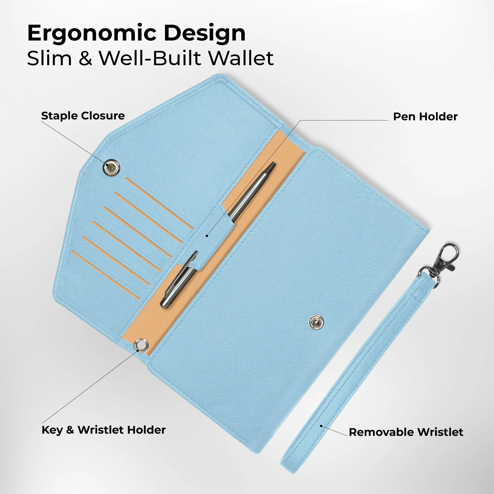 Slim Travel Wallet - Baby Blue