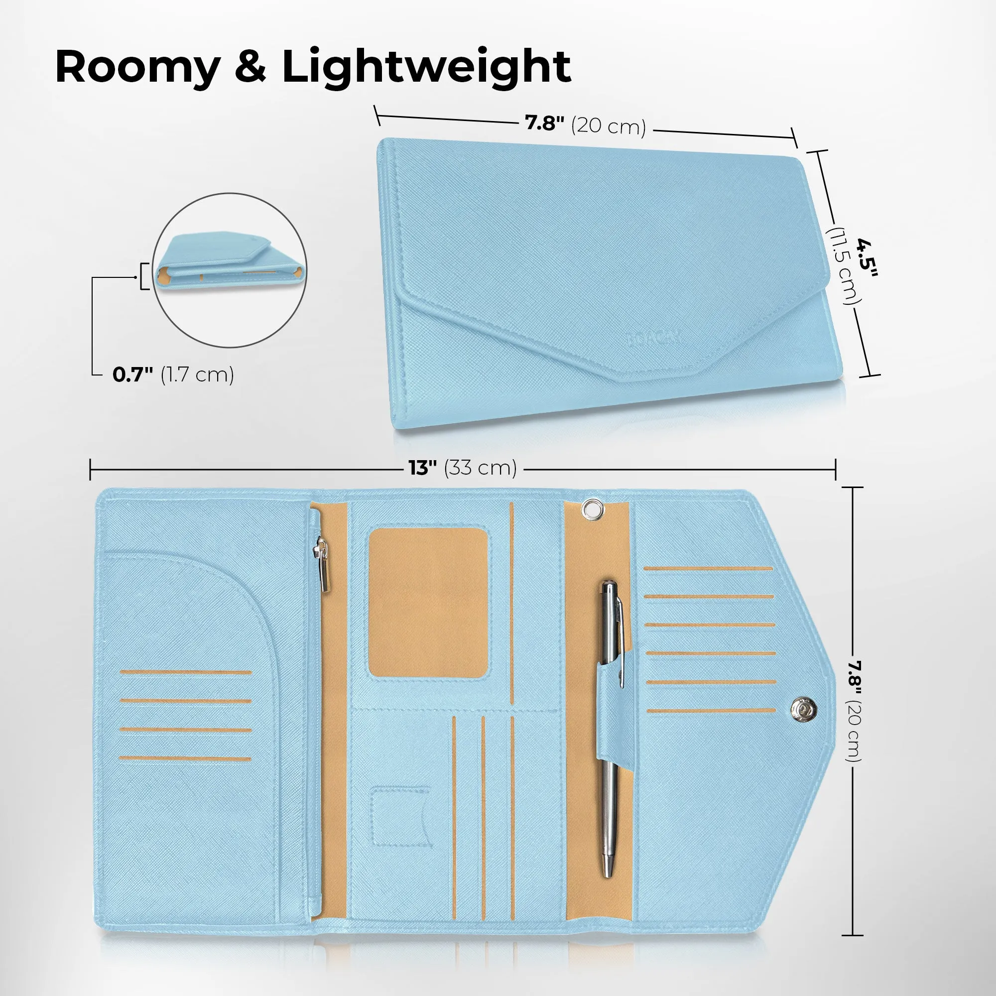 Slim Travel Wallet - Baby Blue