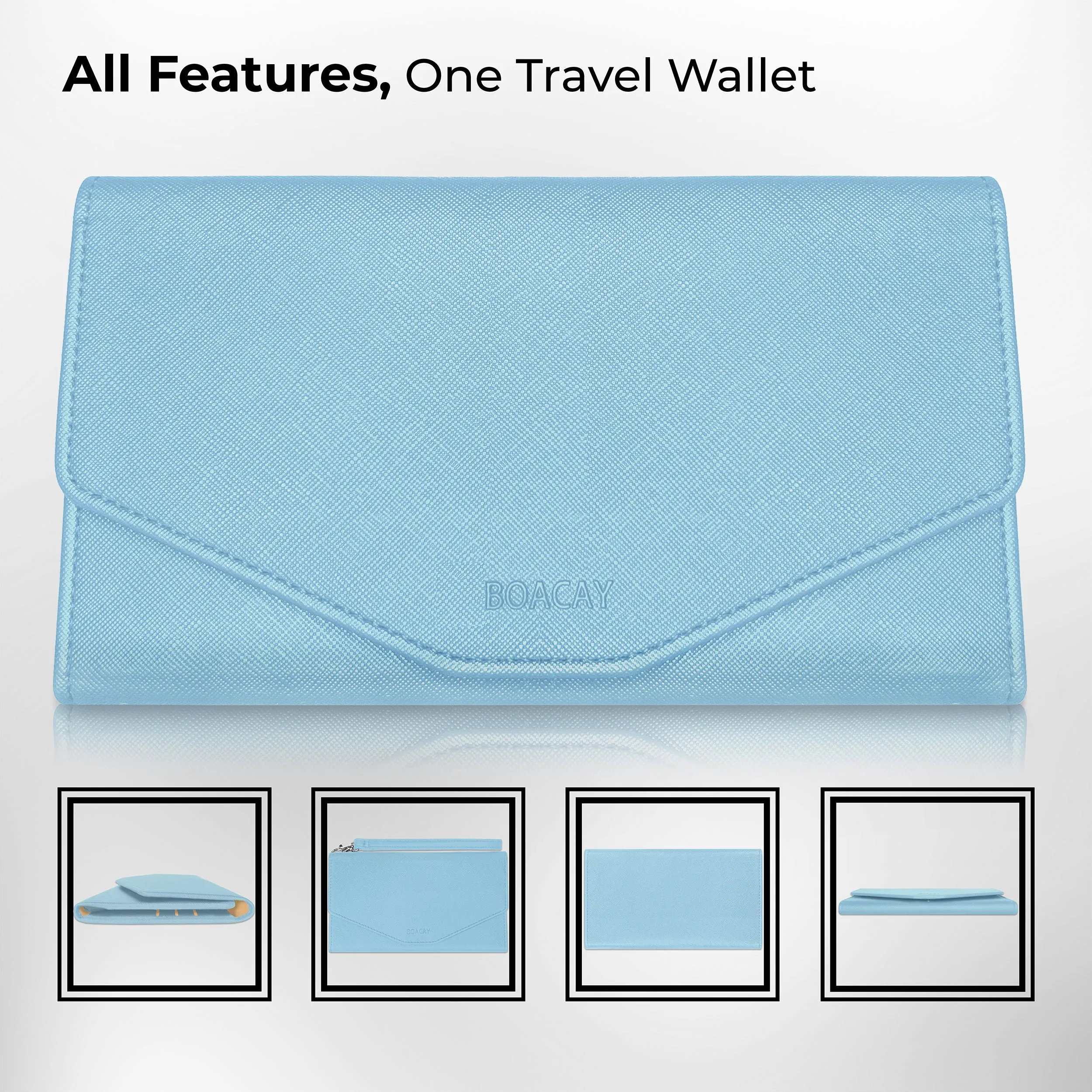 Slim Travel Wallet - Baby Blue