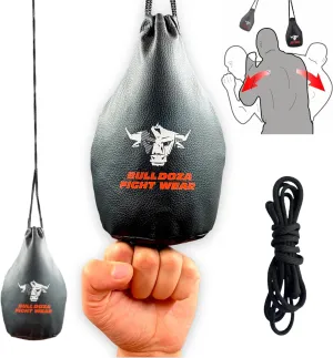 Slip Dodge Reaction Bag - Fist Width - 1kg When Filled - 2 Meter Hanging Rope Included - Boxing Punch Bag MMA - Black - No.1 Defence Bag (Not for Punching)