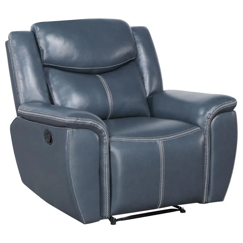 Sloane 3-piece Upholstered Reclining Sofa Set Blue - 610271-S3