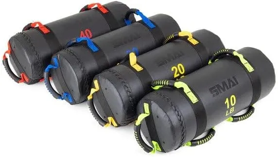 SMAI Core Workout Bag Portable Fitness Tool for Functional Strength Training, with Unfilled Power, Pre Weighted Lifting with Gripping Handles, Athletic Essentials Pouch, Exercise Bag. 10 lbs- 40 lbs