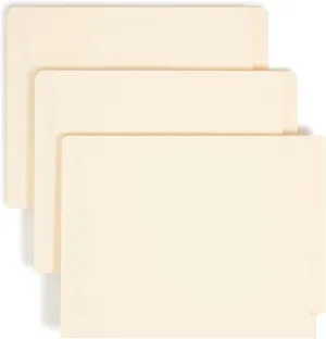 Smead End Tab Fastener File Folders, 50 Count, Manila, Reinforced Straight-Cut Tabs, 4 Fasteners, Letter Size (34220)
