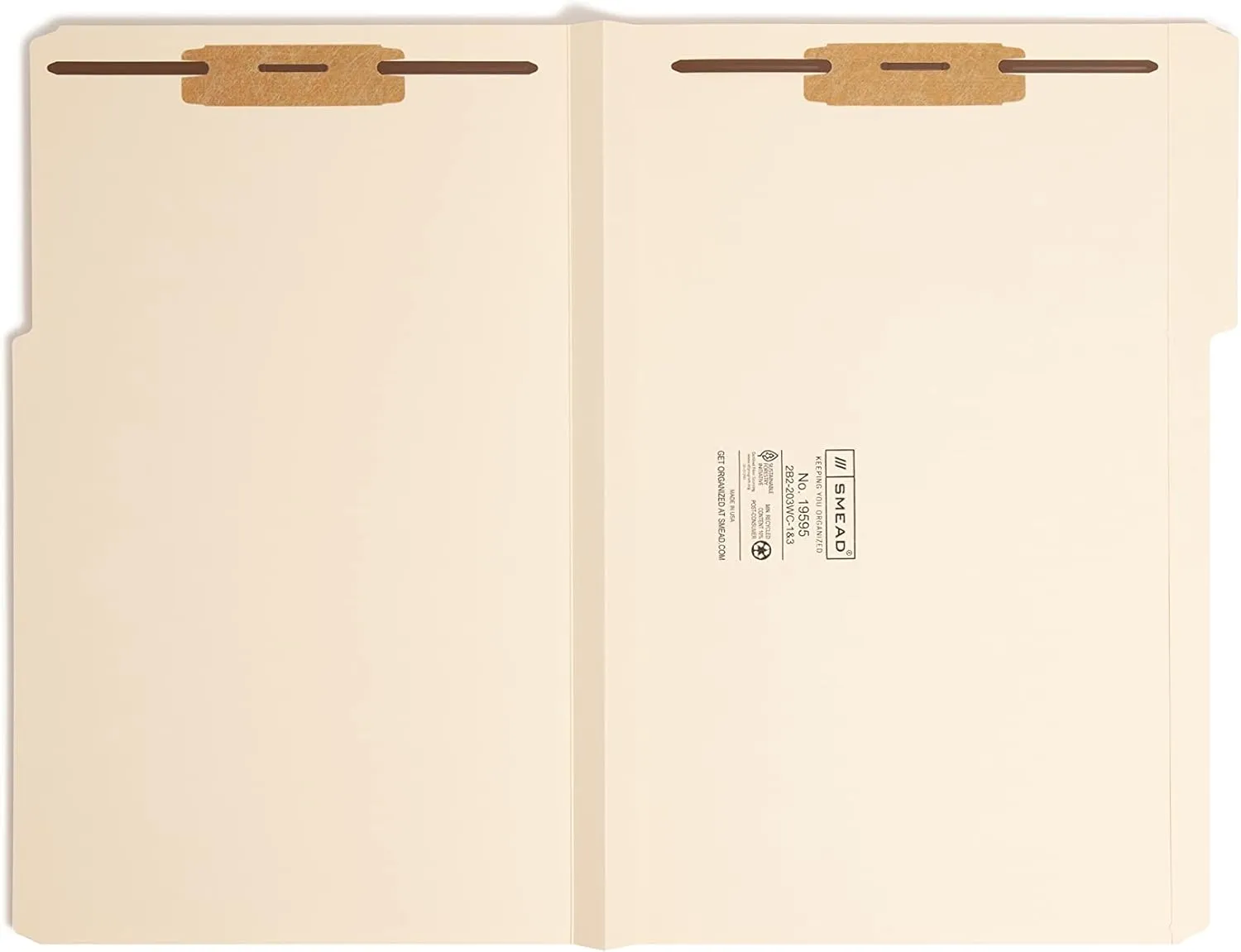 Smead Fastener File Folder, 2 Fasteners, Reinforced 1/3-Cut Tab, 1-1/2" Expansion, Legal Size, 50 per Box (19595) (Pack of 1)