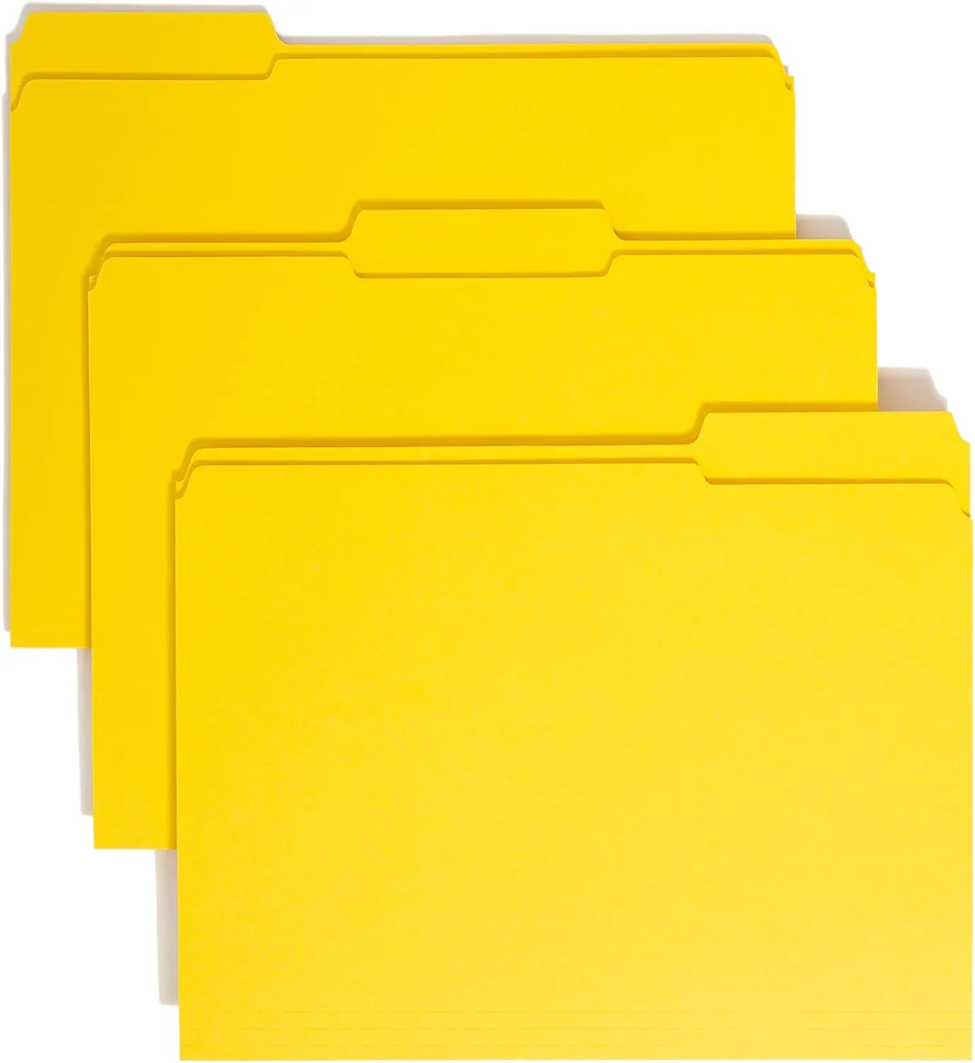 Smead File Folder, Reinforced 1/3-Cut Tab, Letter Size, Yellow, 100 per Box (12934)