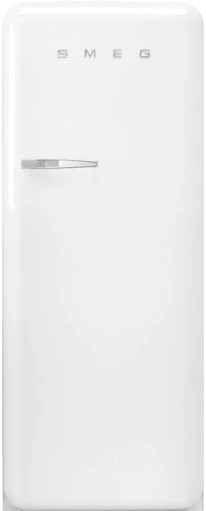 Smeg FAB28 50's Retro Style Top Freezer Refrigerator with 9.92 Cu Total Capacity, Multiflow Cooling System, Adjustable Glass Shelves 24-Inches, White Right Hand Hinge Made In Italy