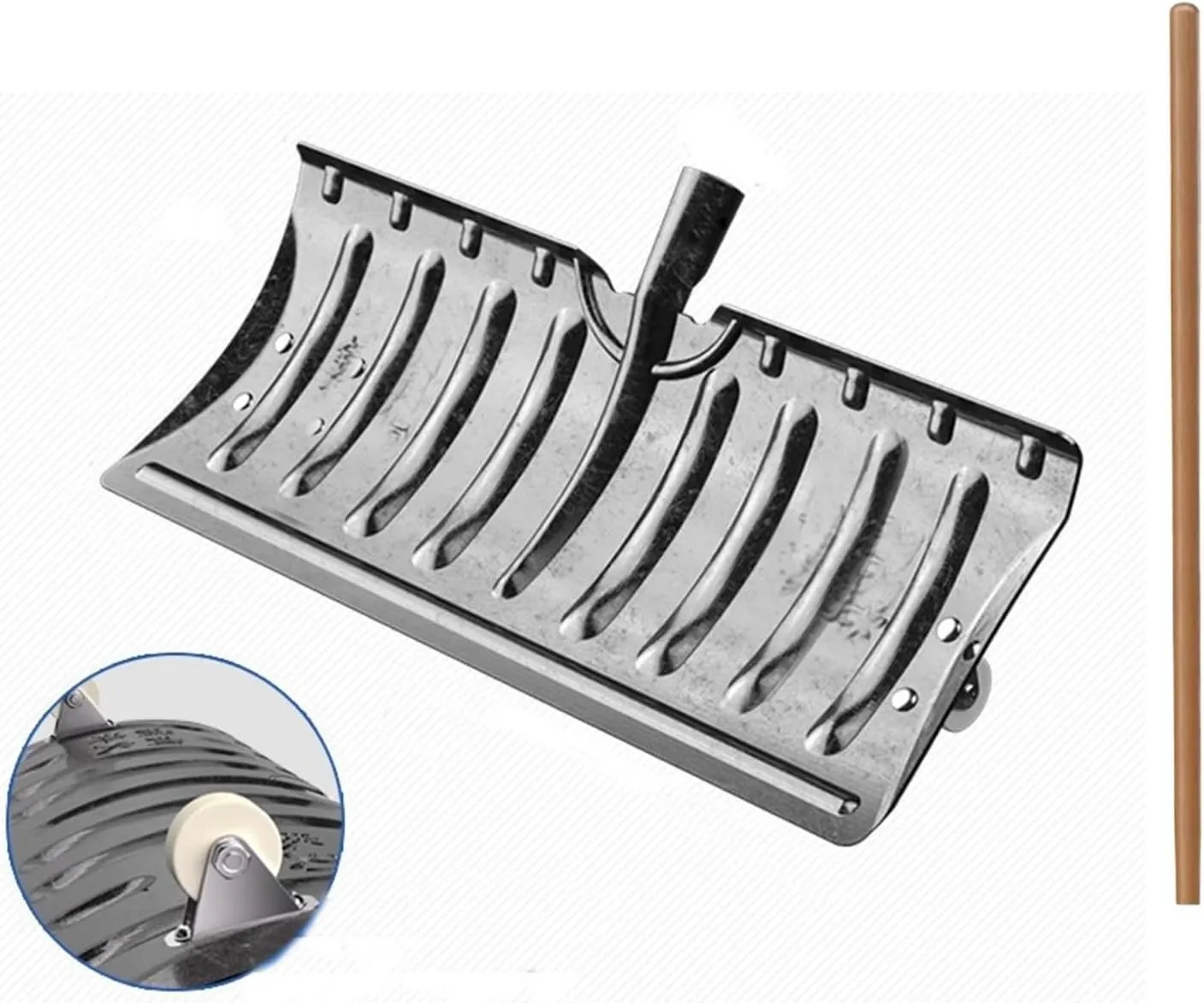 Snow Shovel Plow, Leaf and Garden Spade with Wheel(B-Large)