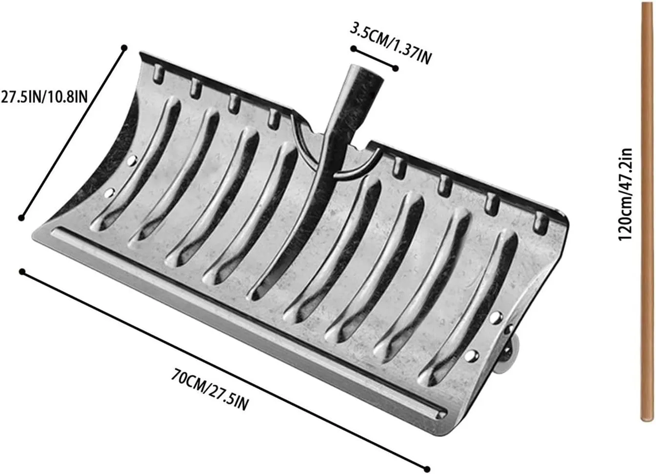 Snow Shovel Plow, Leaf and Garden Spade with Wheel(B-Large)