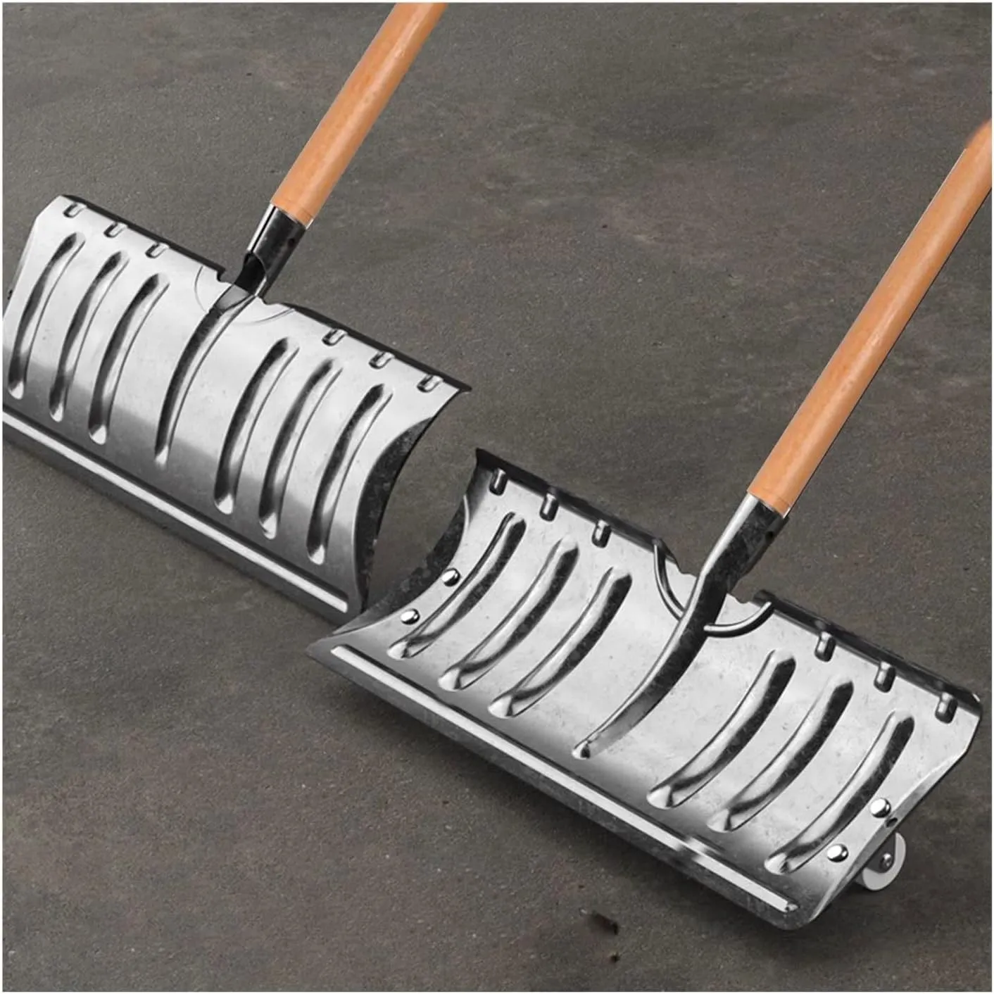 Snow Shovel Plow, Leaf and Garden Spade with Wheel(B-Large)