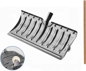 Snow Shovel Plow, Leaf and Garden Spade with Wheel(B-Large)