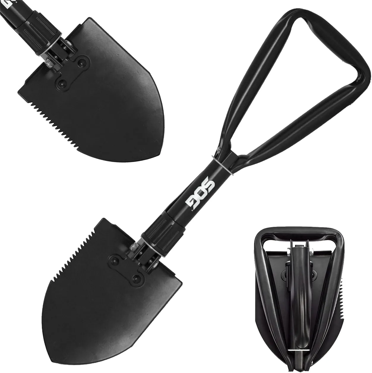 SOG 18-Tool PowerPint Mini Compact Stainless Steel Multi-Tool & 18.25" Folding Survival Shovel with Saw Edge and Carry Case