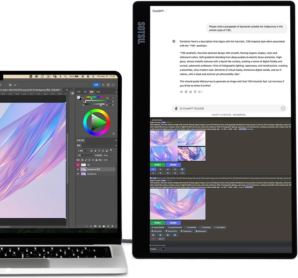 SOTSU FlipAction Go 14" Premium Portable Monitor SFA14PMSV | Robust but Lightweight | Tempered Glass Cover | 1080p | 400 Nits | 100% sRGB | 5W | Super Versatile | USB C or Mini HDMI