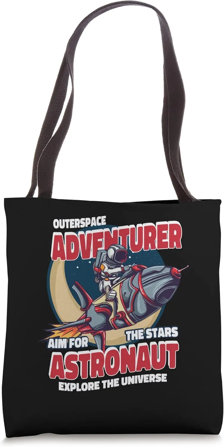 Space Adventurer Aim For The Stars Space Astronaut Tote Bag