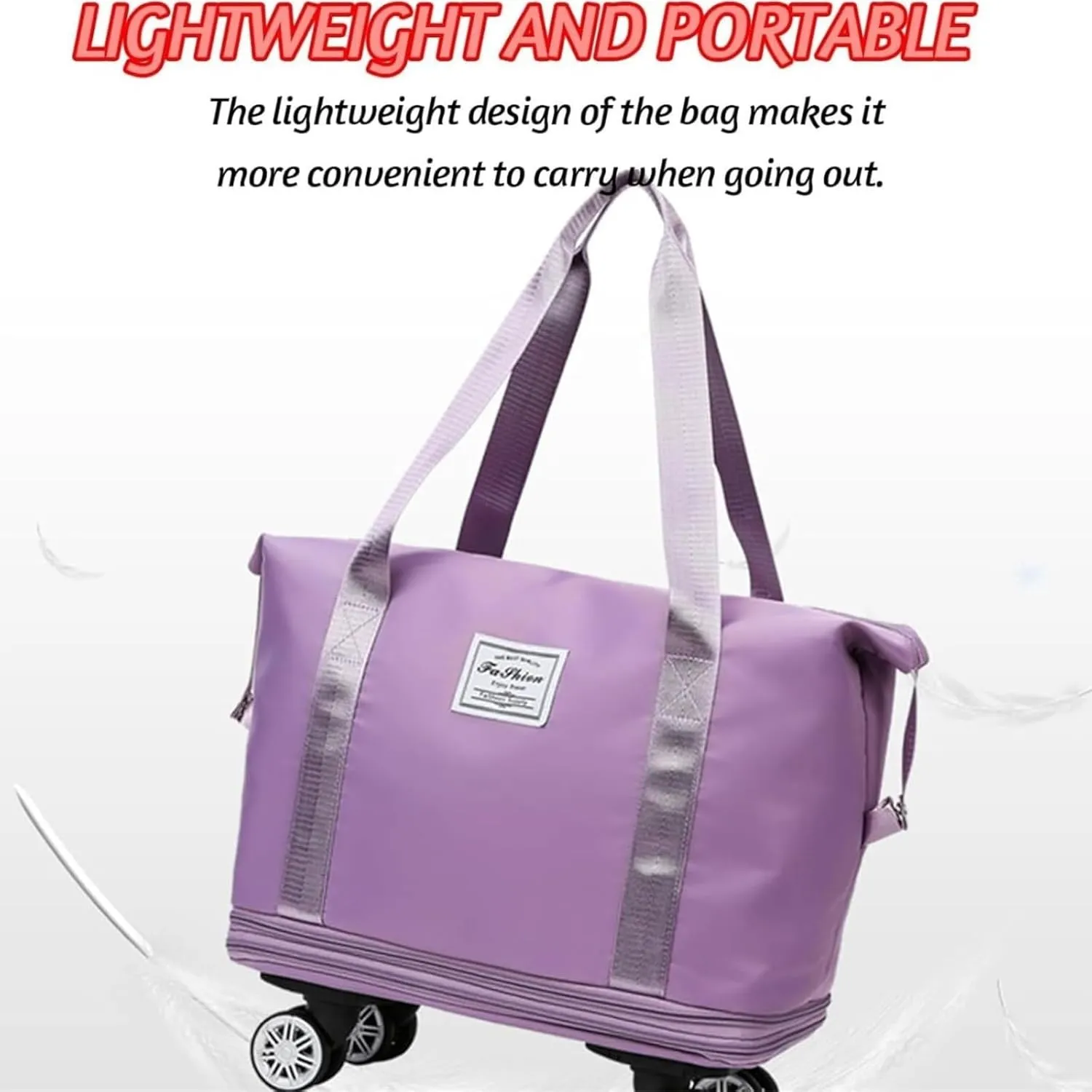 Sparkhomez Travel Bag with Wheels, Universal Wheeled Luggage for Business, 2025 New Large Capacity Bags Wheel Removable, Expandable Carry on Luggage Bags, Can Be Carried by Hand (Light blue)