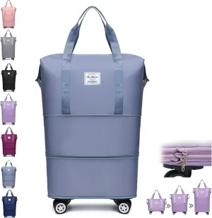 Sparkhomez Travel Bag with Wheels, Universal Wheeled Luggage for Business, 2025 New Large Capacity Bags Wheel Removable, Expandable Carry on Luggage Bags, Can Be Carried by Hand (Light blue)