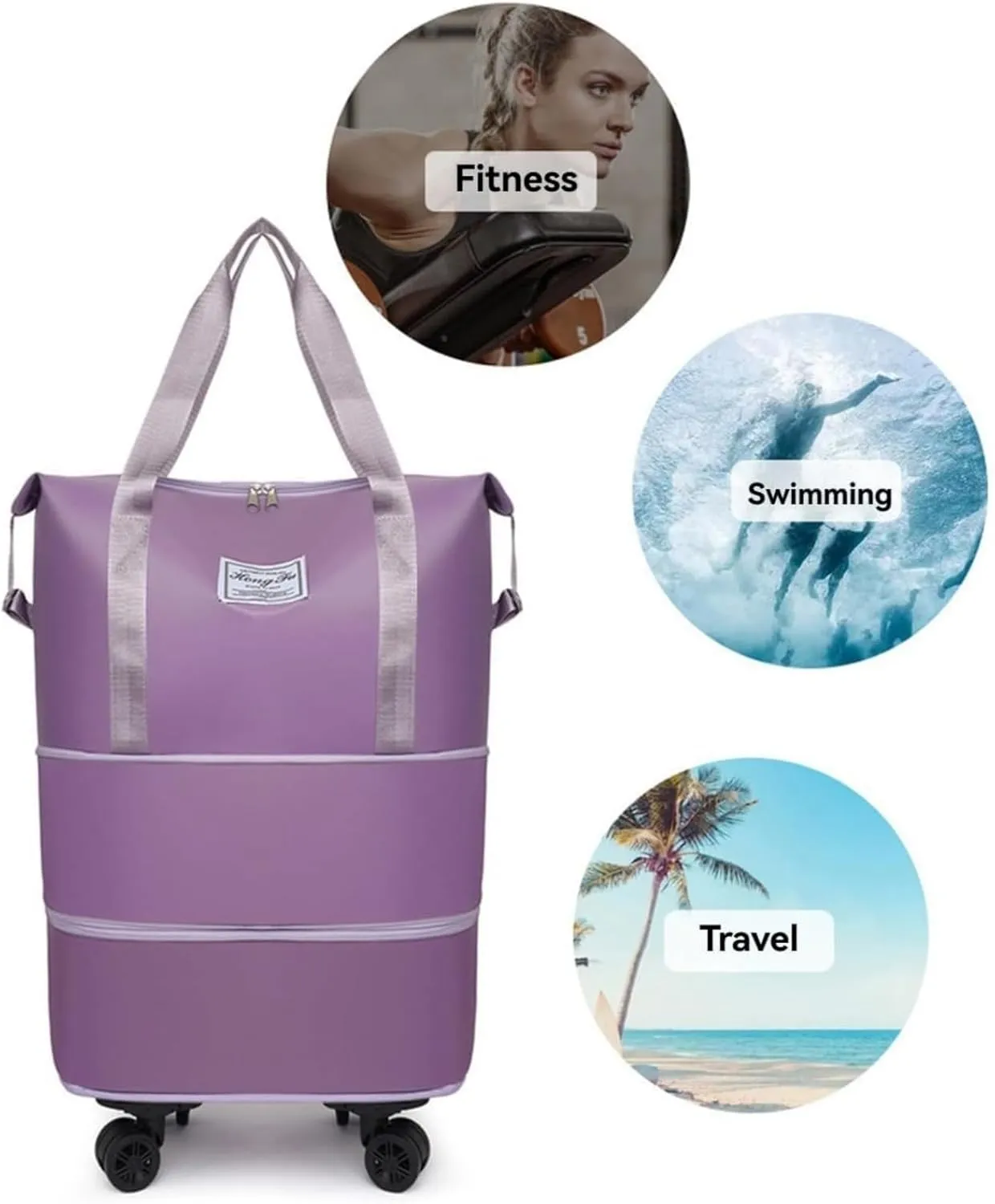 Sparkhomez Travel Bag with Wheels, Universal Wheeled Luggage for Business, 2025 New Large Capacity Bags Wheel Removable, Expandable Carry on Luggage Bags, Can Be Carried by Hand (Light blue)