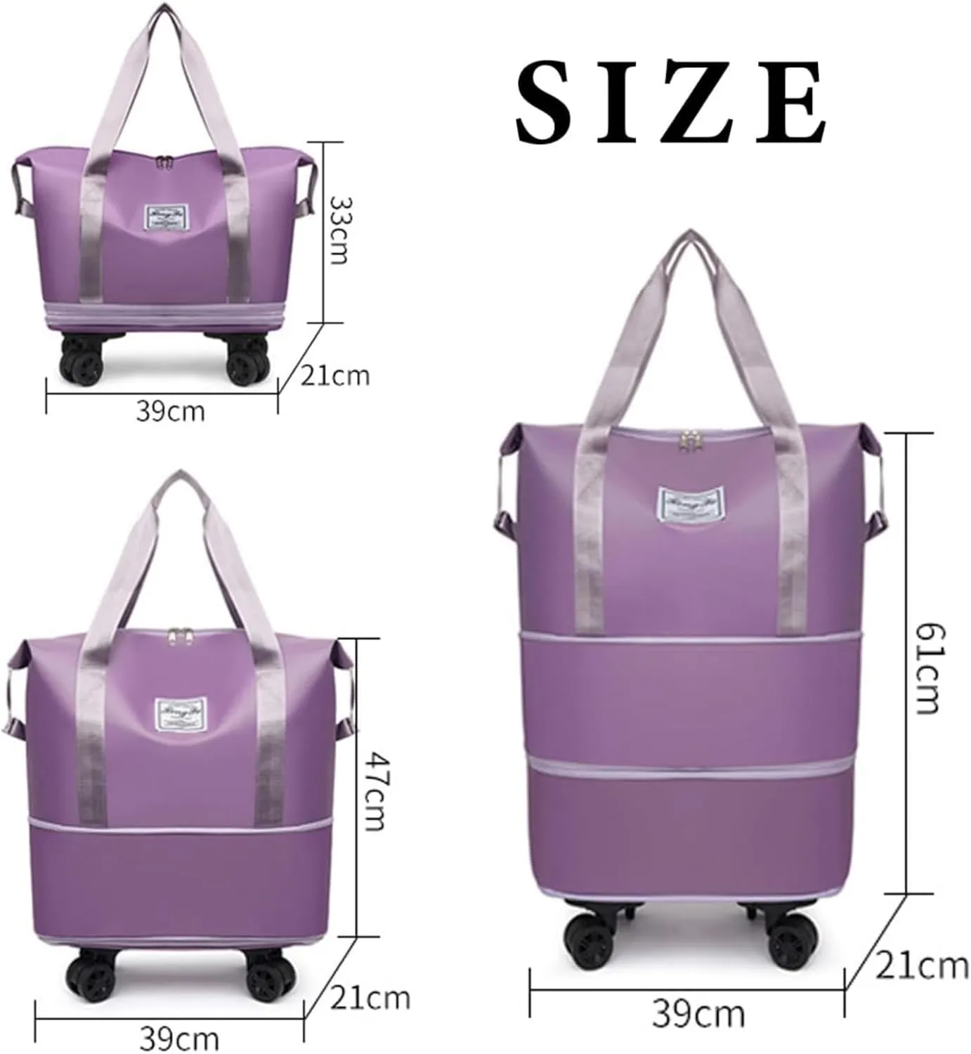 Sparkhomez Travel Bag with Wheels, Universal Wheeled Luggage for Business, 2025 New Large Capacity Bags Wheel Removable, Expandable Carry on Luggage Bags, Can Be Carried by Hand (Light blue)