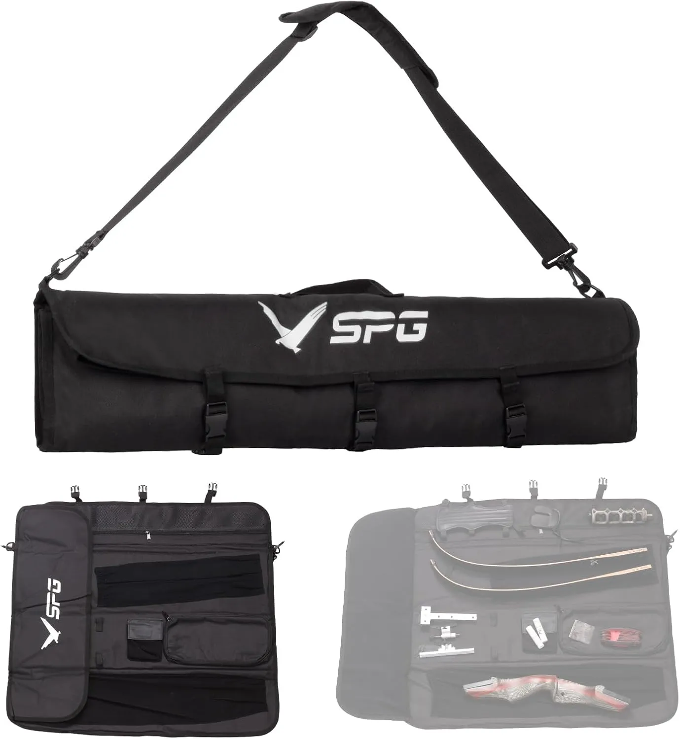SPG Takedown Recurve Bow Case - Double Layer Bag for Storage and Arrow, Portable Outdoor Archery Soft Case for Adult and Youth