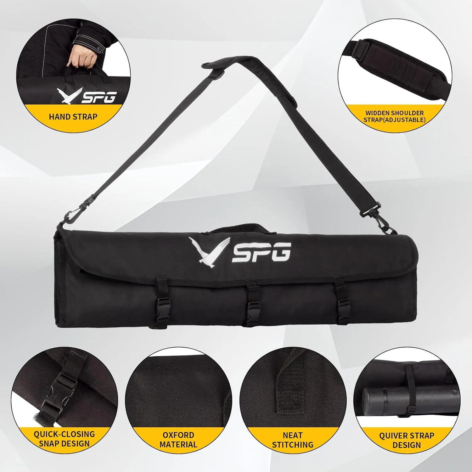 SPG Takedown Recurve Bow Case - Double Layer Bag for Storage and Arrow, Portable Outdoor Archery Soft Case for Adult and Youth