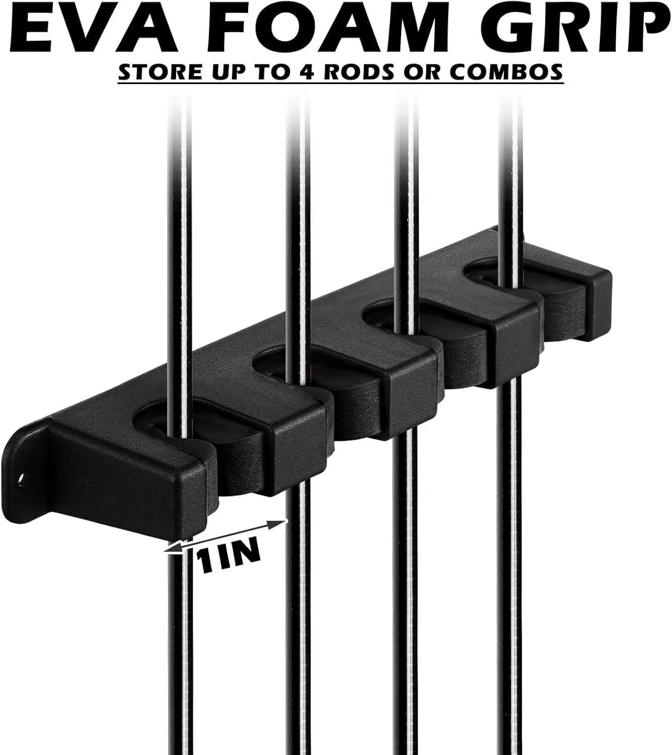 Sratte 4 Pcs Rod Holders for Fishing Boat Wall Mount Fishing Pole Holders Horizontal EVA Foam Garage Rod Rack Summer Boat Accessories for Men Gifts