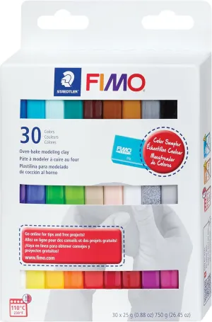 Staedtler FIMO Soft Polymer Clay - Oven Bake Clay for Jewelry, Sculpting, Crafting, 30 Pieces, Assorted Colors, 8023 C30