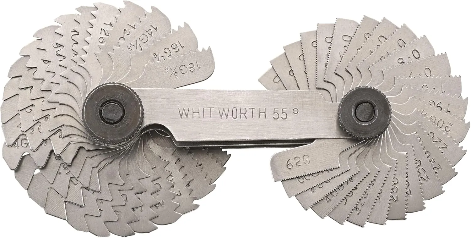 Stahlwille 77270003 12665 Screw Pitch Gauge, Metric and Whitworth Threads, 0.25 to 6 mm, 4 to 62 t.p.i., Size 52, Pack of 10, Made in Germany