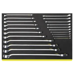 Stahlwille 96838771 Combination Spanners Set in TCS Inlay, 21 Piece Set, Size Range 6mm to 36mm, Dimension 530 x 350 x 75mm, Weight 4988g, Made in Germany