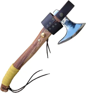 Stainless Steel Bearded Viking Axe Solid Hardwood Haft Hatchet Camping Tool