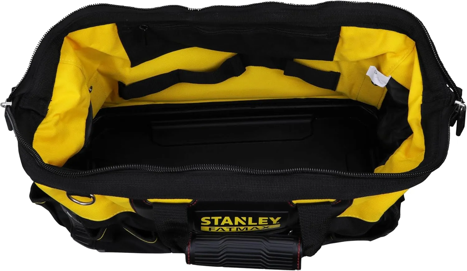 STANLEY FATMAX Technician Tool Bag, Heavy Duty 600 Denier and Leather, Multifunctional Tool Storage Organiser, 18 Inch, Black/Yellow, 1-93-950