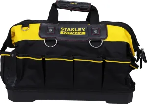 STANLEY FATMAX Technician Tool Bag, Heavy Duty 600 Denier and Leather, Multifunctional Tool Storage Organiser, 18 Inch, Black/Yellow, 1-93-950