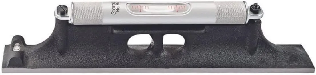 Starrett Machinists Level with Ground and Graduated Vial - Ideal for Machinists, Electricians, and Plumbers - 12-Inch Base Length, 80-90 seconds or .005-Inch Per Foot Accuracy - 98-12