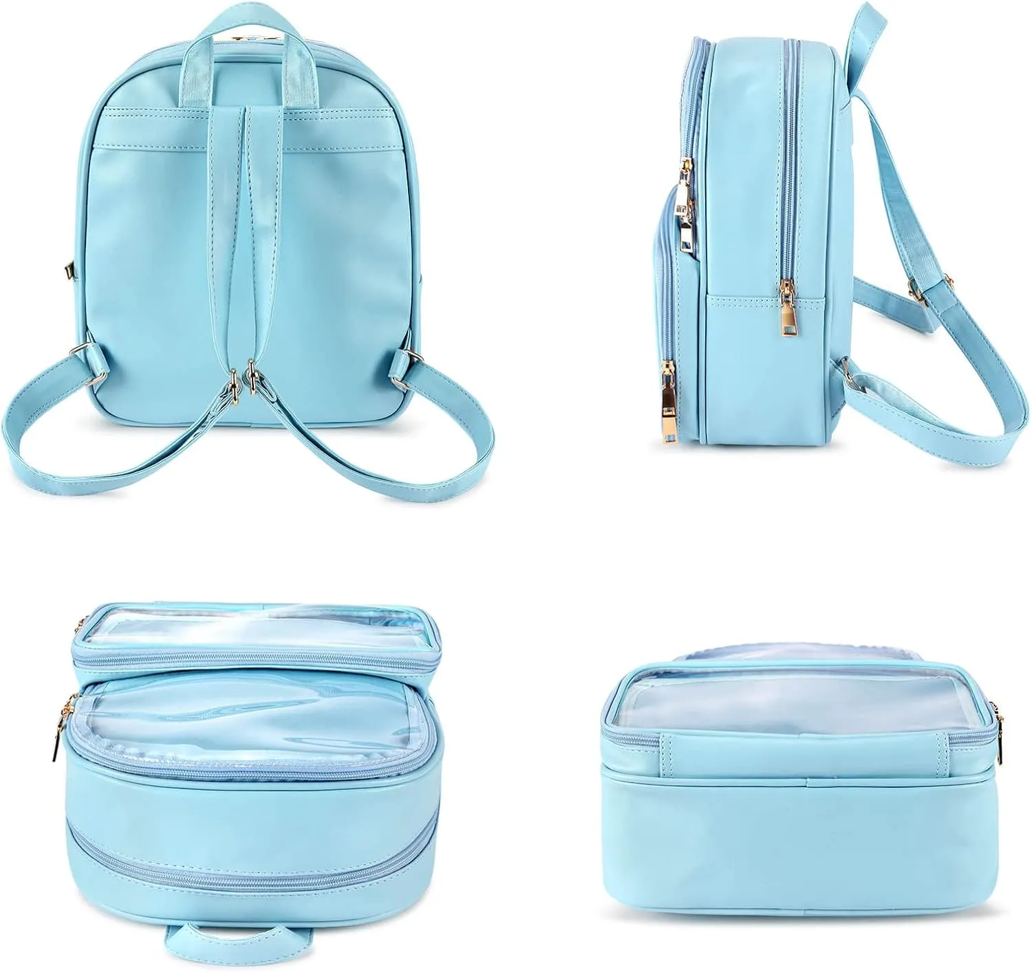STEAMEDBUN Ita Bag Double Window Candy PU Leather Backpack Kawaii Pins Bag with insert