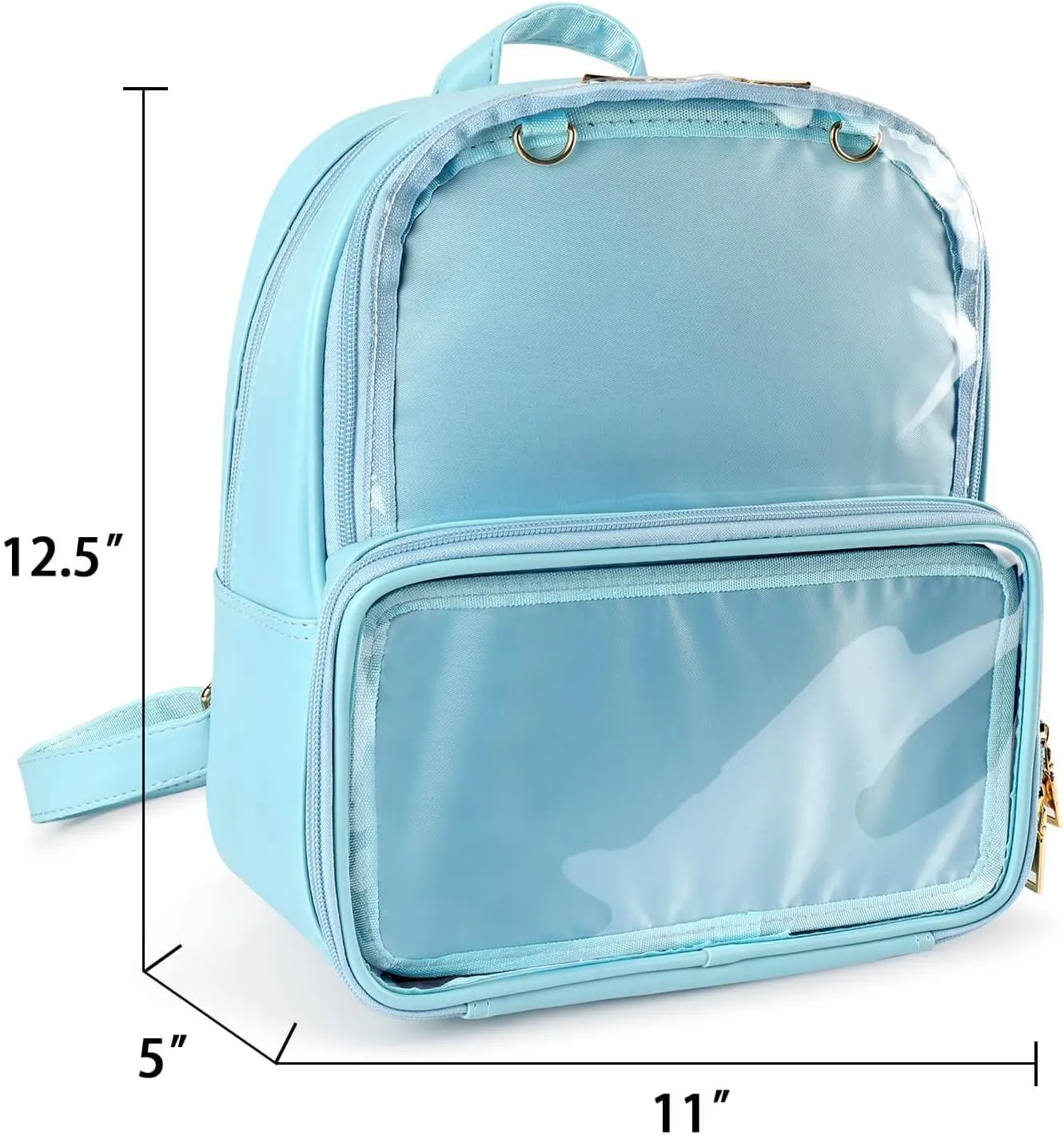 STEAMEDBUN Ita Bag Double Window Candy PU Leather Backpack Kawaii Pins Bag with insert