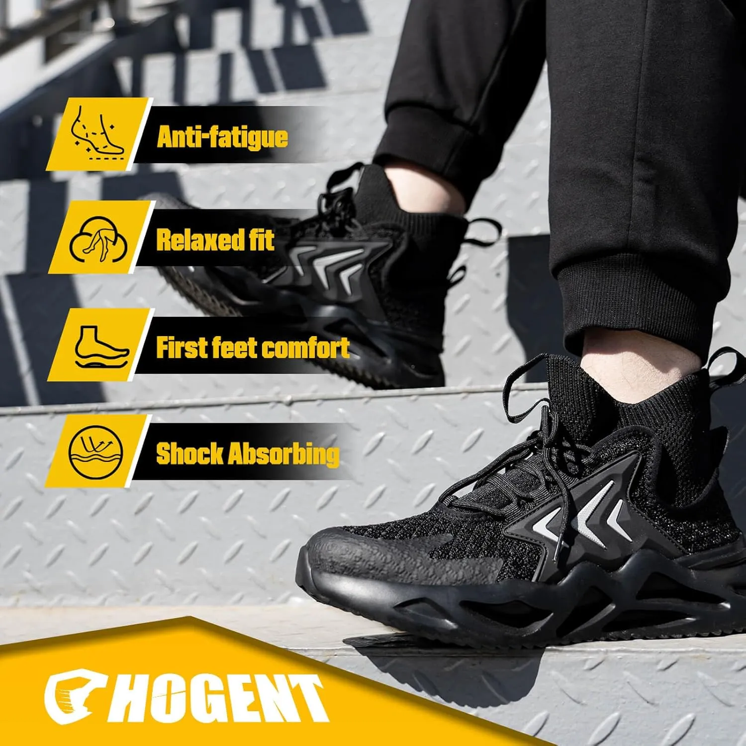 Steel Toe Shoes for Women Men Wide Non Slip Composite Work Sneakers Indestructible Comfortable Safety Tennis Shoes Lightweight Breathable Construction Sneakers Puncture Proof Ergonomic Design