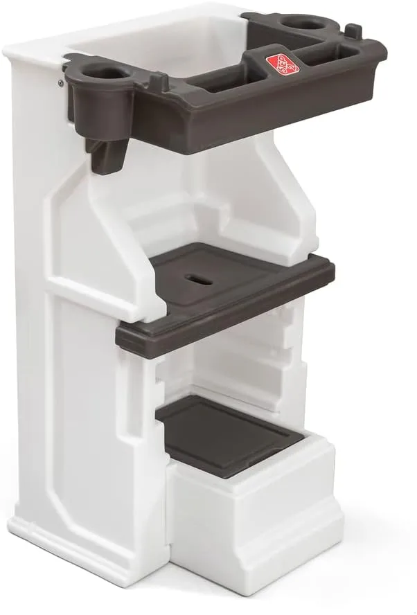 Step2 Mobile Helper, Toddler Step Stool & Tower Stand, Adjustable Height & Built-in Storage, Non-Slip Feet, Includes Safety Bar, Easy Wipe Down, for Kids 1.5  Years Old