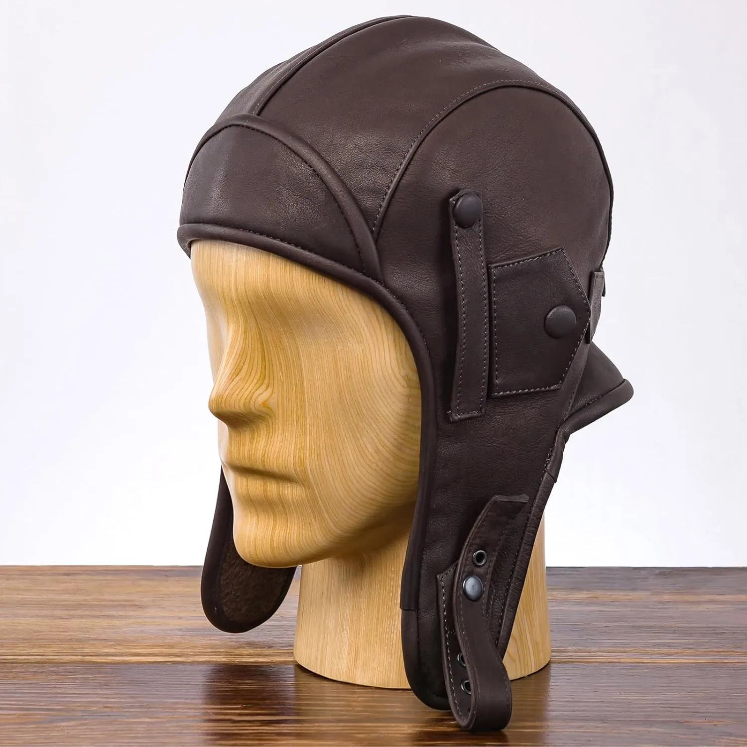 Sterkowski Karelia Genuine Leather Aviator Trapper Cap