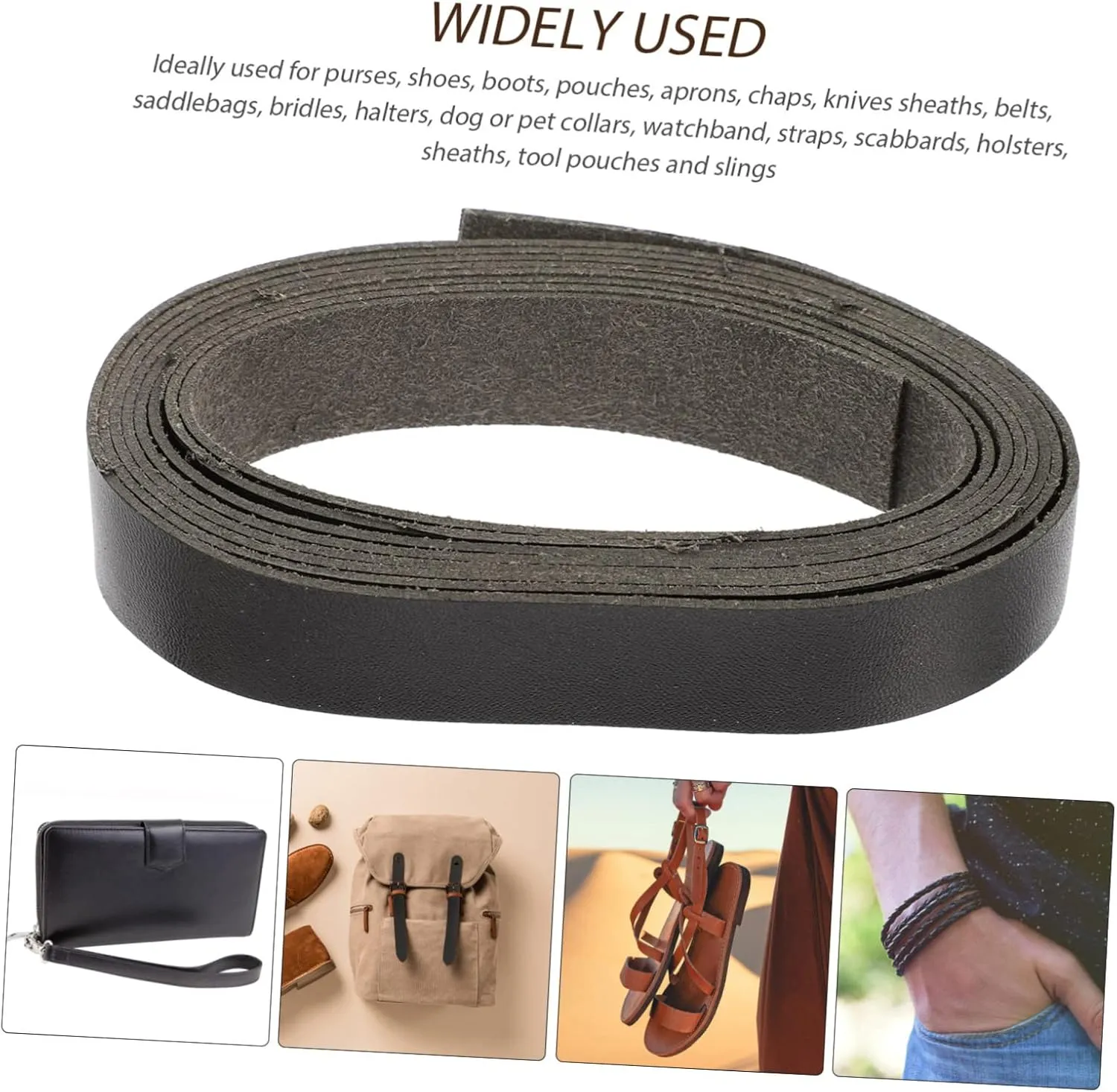 STOBOK Craft Leather Strap Elastic Collars for Puppies Watchband Leather Materials DIY Watchband Bag Shoulder Strap Artisan Leathercraft Lover's Essential