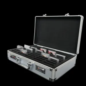 Storage & Display Aluminum Frame Black Box Case Holds 50 PCGS NGC Coin Holders Slabs, 50_new